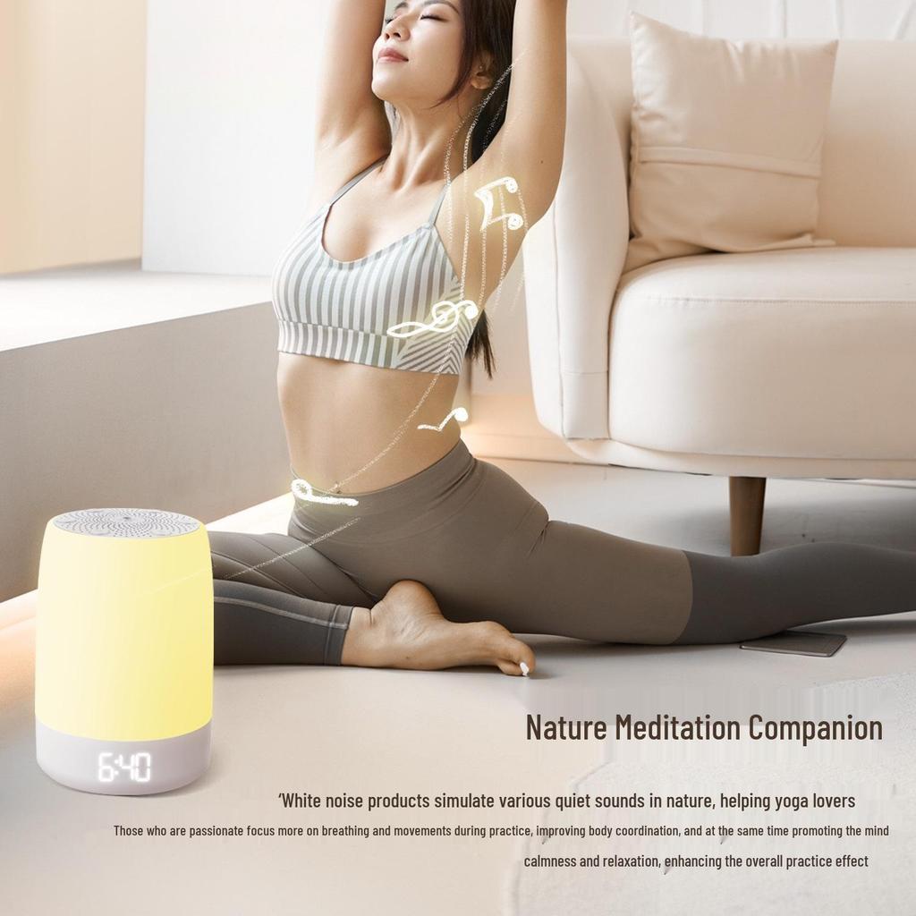 Smart Sleep Aid: Portable Bluetooth Speaker & White Noise Machine with Seven-Color Night Light for Soothing Baby Sleep