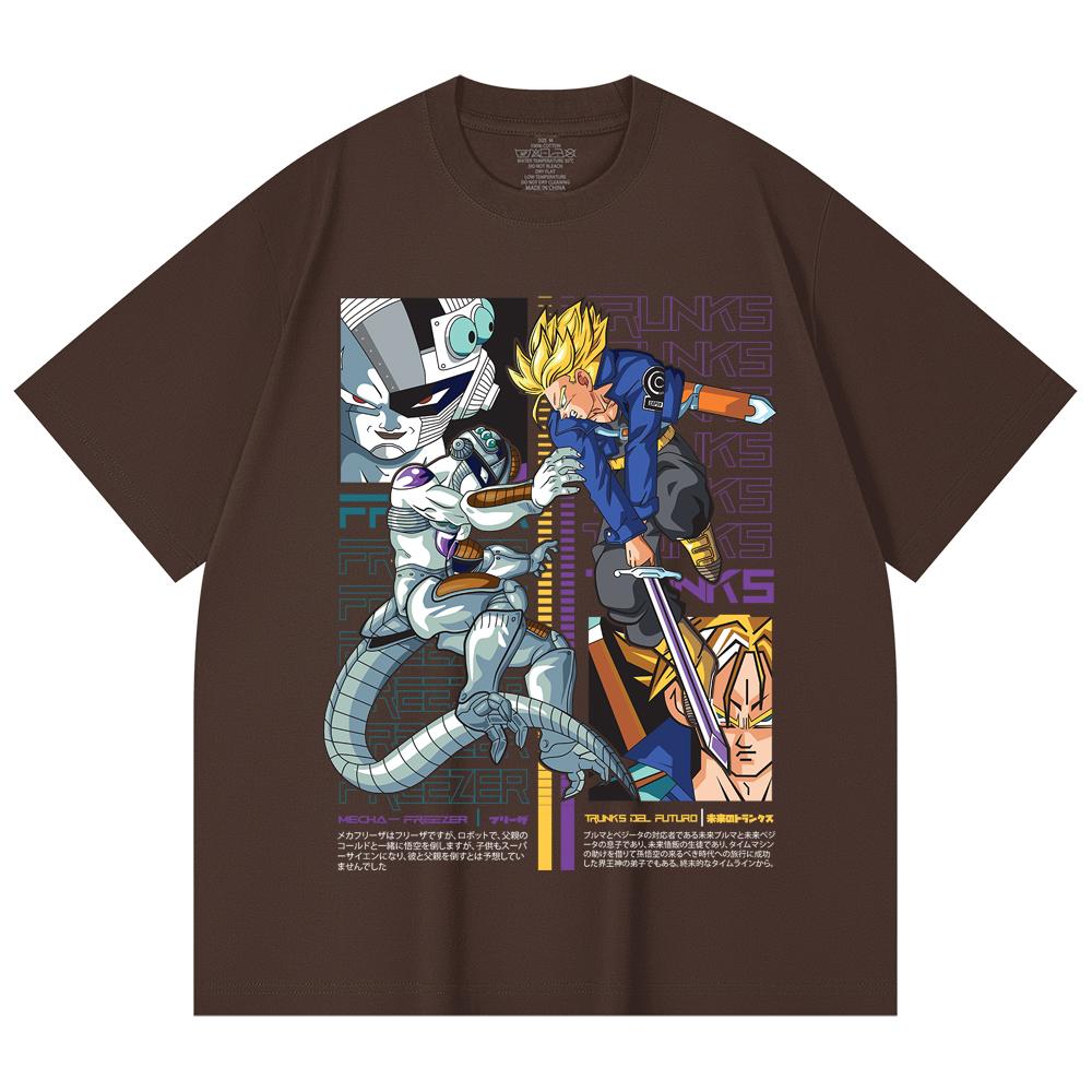 230 Gsm 100% Cotton Dragon Ball V50 Trunks Freeza Print Unisex Heavy Cotton T Shirt