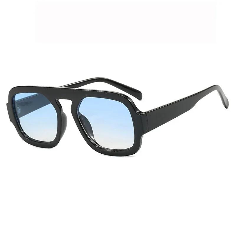 

LAURINNY Pilot Sunglasses Women Brand Style Design Tortoiseshell Green Gradient Tint Lens Square Men Shades Sun Eyeglasses Oculos De Sol UV400 as picture