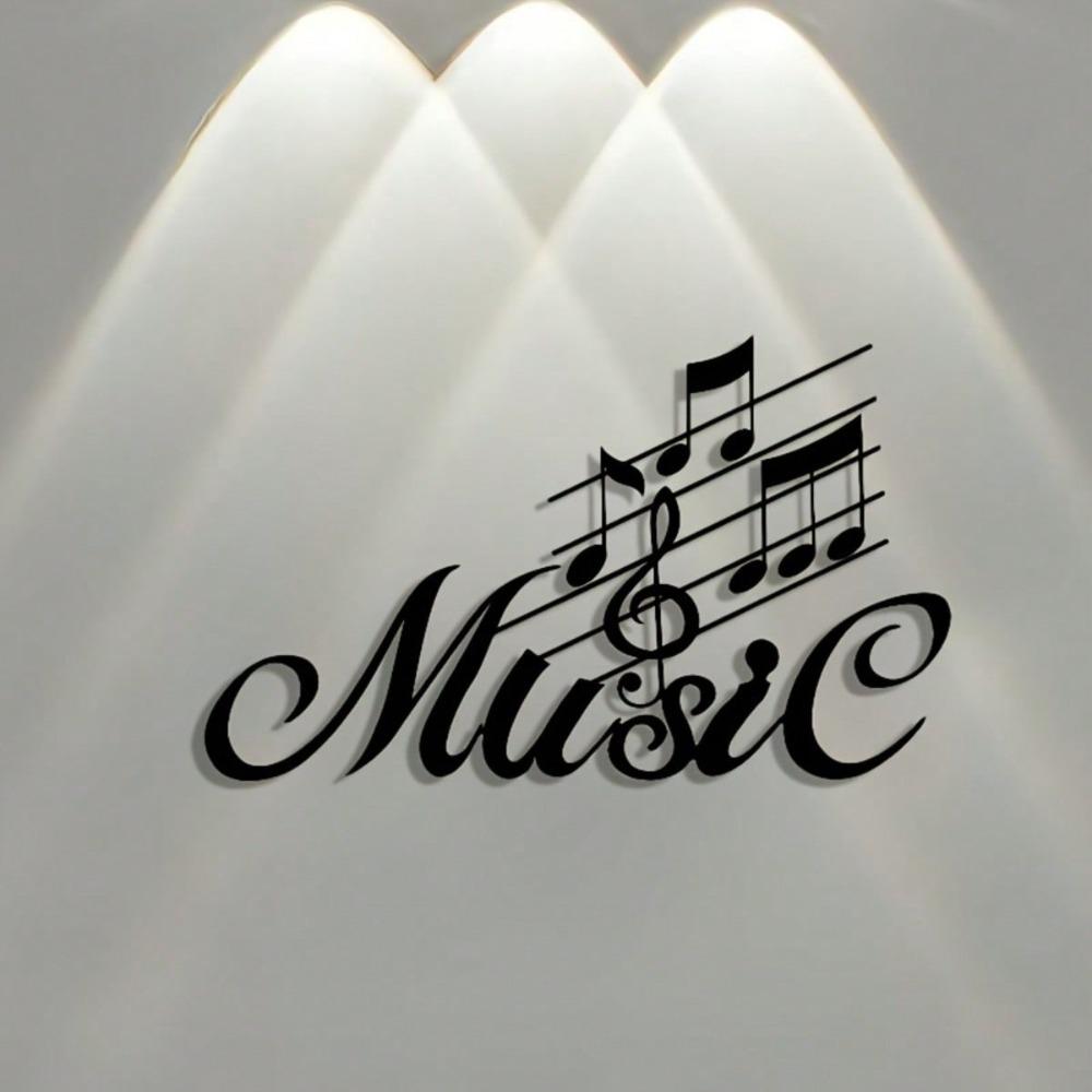 Metal Music Note Plaque Elegant Wall Art Sign Gift for Home Decor
