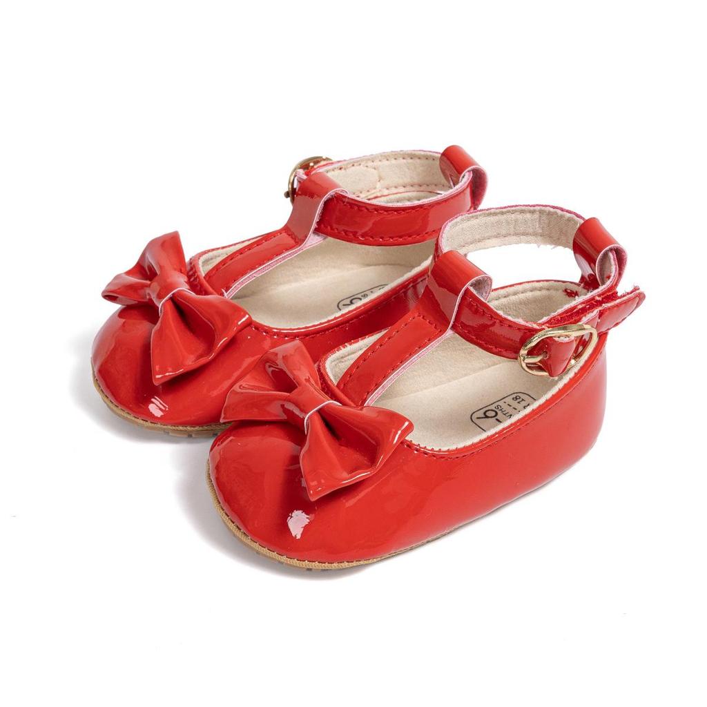 2024 Classic Style Patent Leather Baby Princess Bow Shoes Toddler Shoes