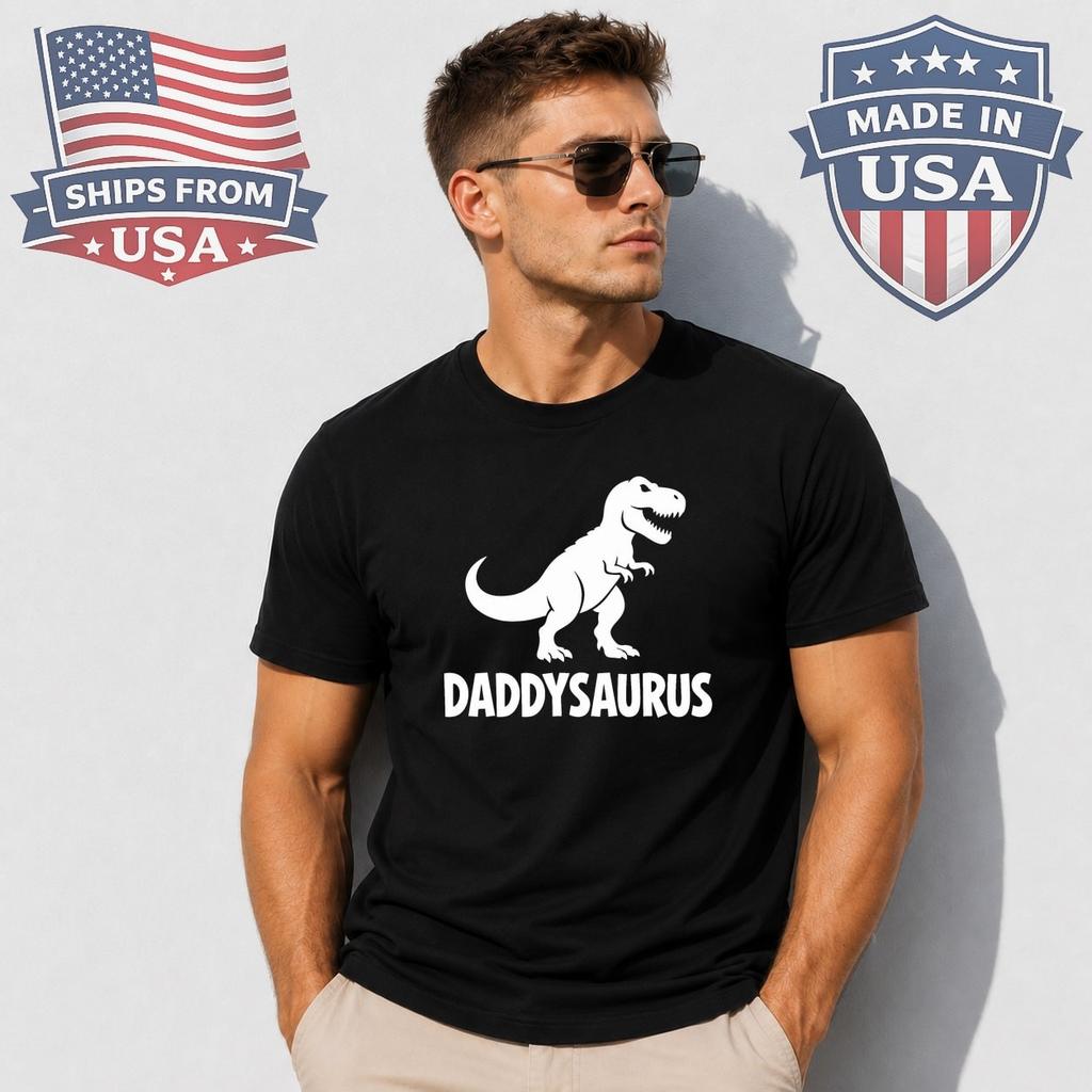 Daddysaurus Dinosaur Graphic T-Shirt Father's Day Dad Gift