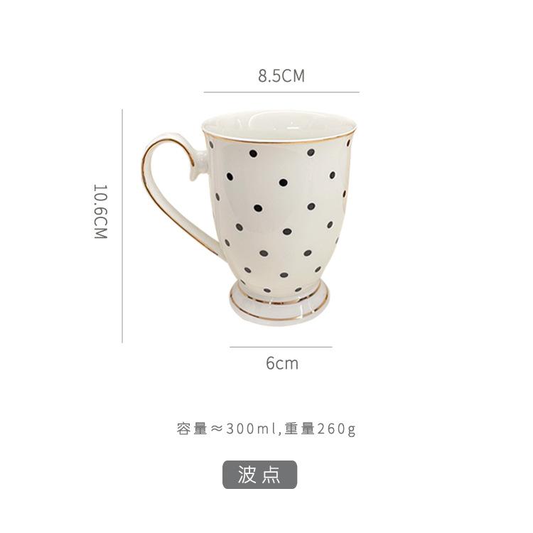 

Nordic Retro Light Luxury Coffee Cup Western Style Gold Edge Couple Ceramic Cup Premium Afternoon Tea Кружка Подарочный набор в коробке 300ml