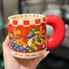 Creative Christmas Large Quantities of Ceramic Mugs Large Capacity Cartoon Christmas Abstract Painting Coffee Water Cups As Souvenirs