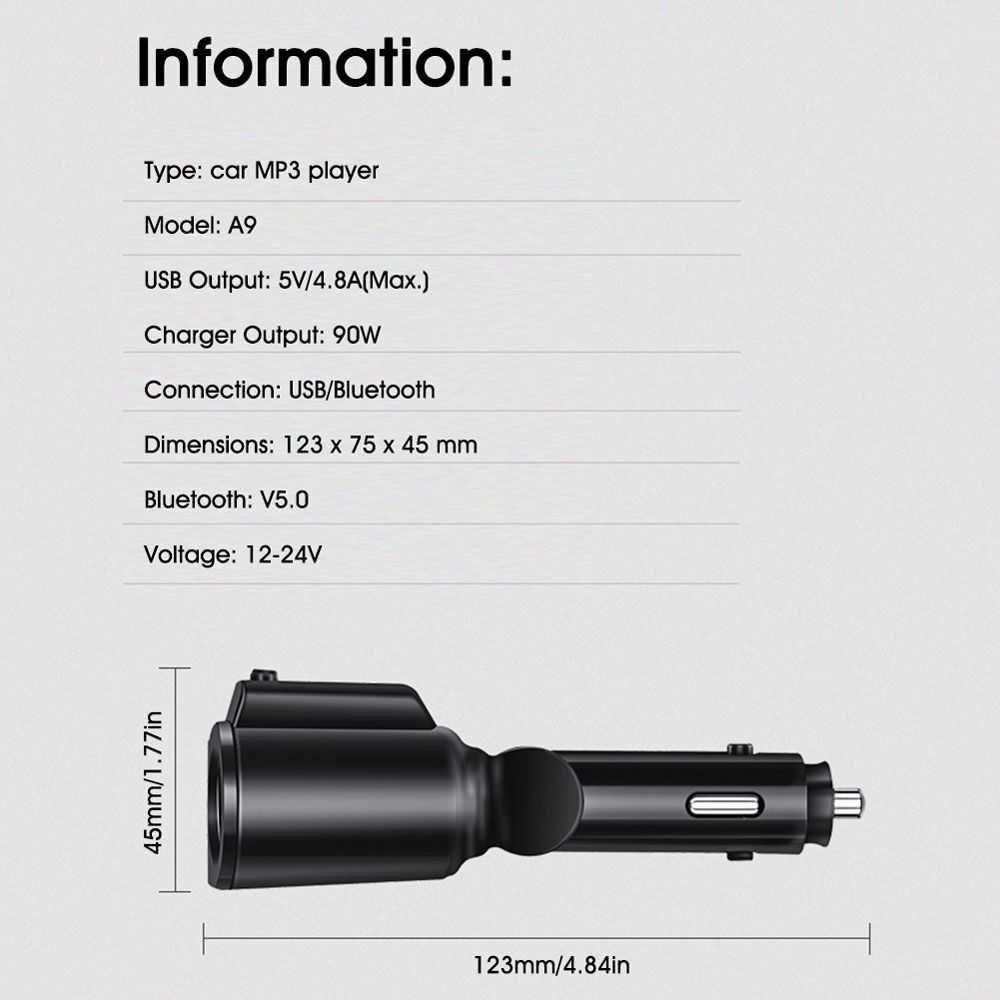 Lighter FM Transmitter USB Car Charger Interior Accessories Car Charger Car Accessories USB Charger