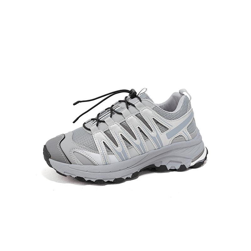 Women's Hiking Shoes Lace Up Sports Shoes Mesh Flat Shoes Comfortable Round Toe Cross Casual Women's Shoes for The Street