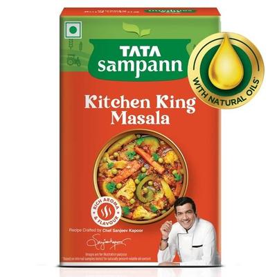 TATA Sampann Kitchen King Masala with Natural Oils, 100g, Crafted by Chef Sanjeev Kapoor, With Chef’s Exclusive Tip, Rich Aroma & Flavour