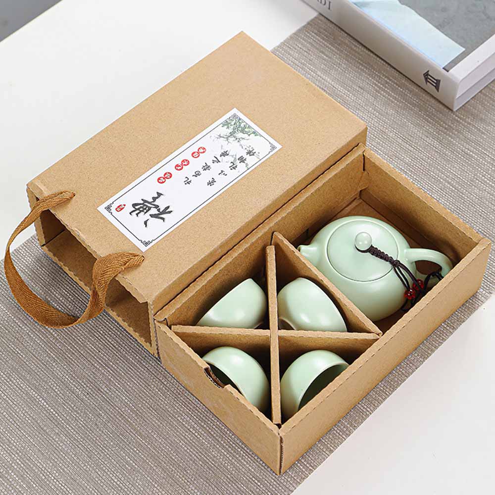 Tea Sets Teapot Teacup Solid Color With Ceramics Heat-resistant Simple For Hot Water Tea Gift Travel Drinking Utensils