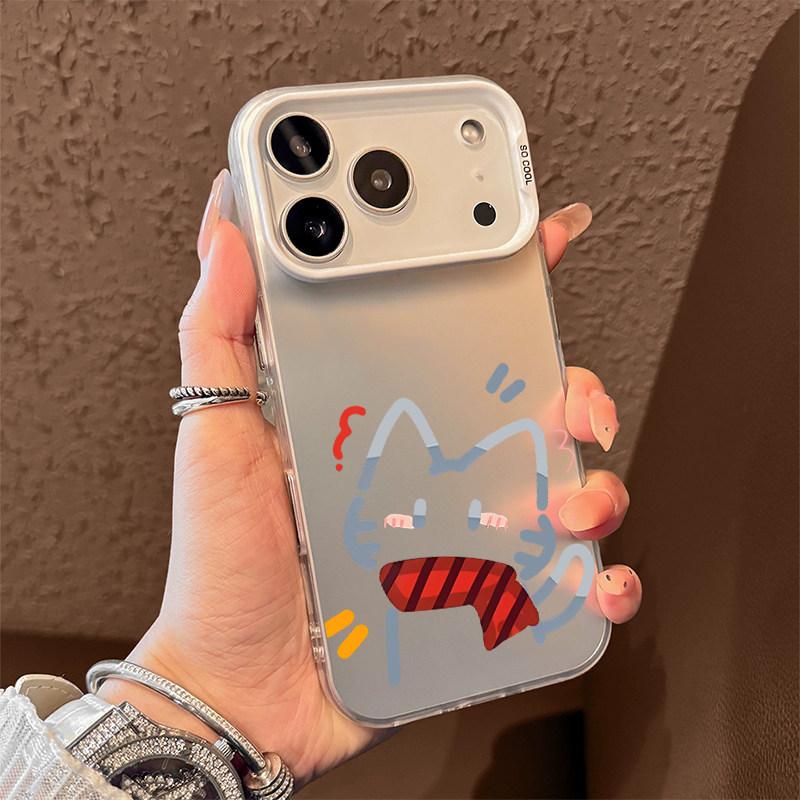 

Line red scarf for apple 17/16pro cute fun iPhone phone case cartoon Apple 17promax