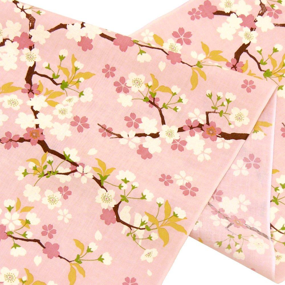 Hamamonyo Tenugui hand Happy Cherry Blossoms Pink (Japanese towel) - -