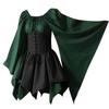 European Medieval Costume Women's Renaissance Flare Sleeve Corset Overskirt Elf Protector Fancy Dress Irish Overdress 2-P