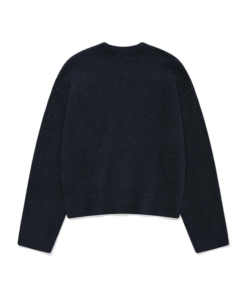 COVERNAT WOMAN Boucle Round Knit Dark Blue