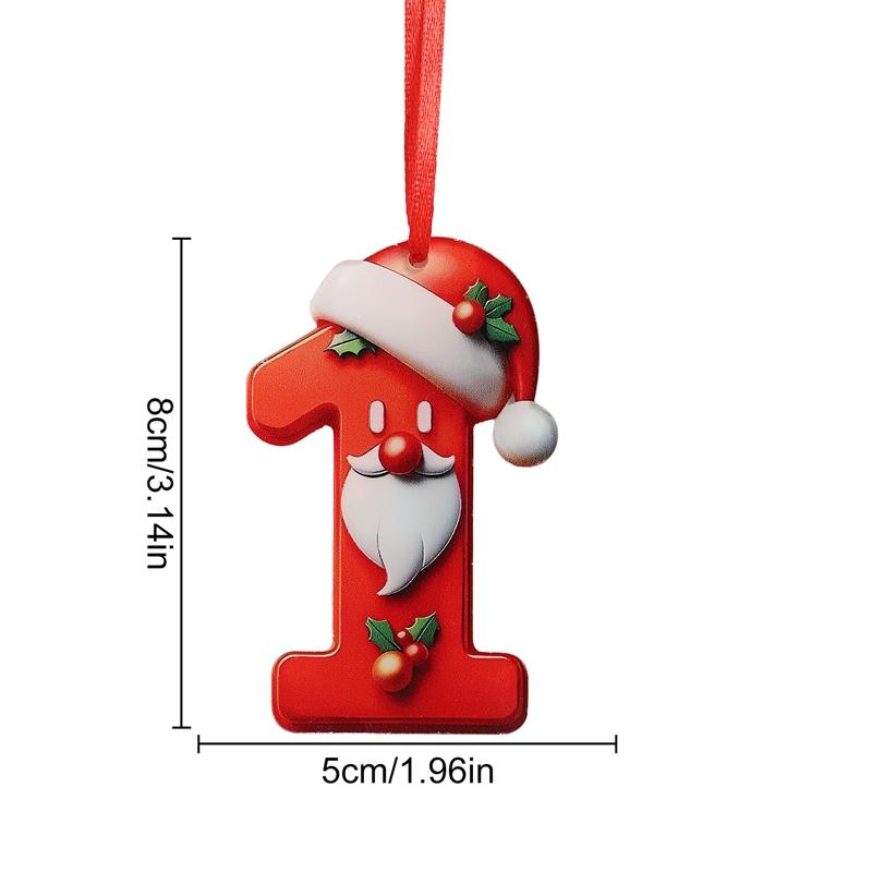 8CM Artificial Acrylic Christmas Numbers 0-9 Xmas Tree Hanging Ornaments for Home Party Decor New Year Gift 2025 Navidad