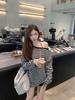 Early Autumn Korean Style Loose Striped Raglan Off-Shoulder Cotton Long Sleeve Women's Top