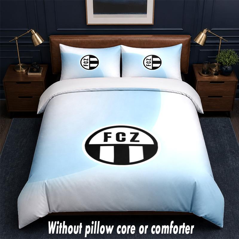FC Zürich Design Bed Bedding Set 1 Duvet Cover + 2 Pillowcases Soft Breathable Household Bed Linens