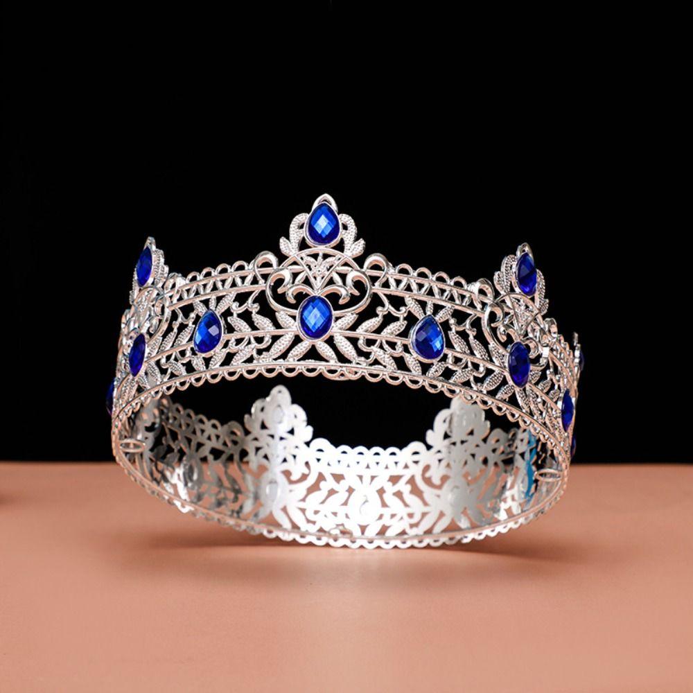 Metall Barock Krone Glitzernde Prinzessinnen Tiara Vintage Strass Krone Stirnband