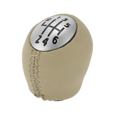 TUCKBOLD Manual Gear Shift Knob for Renault Clio Black Plastic Faux 1pc 6-Speed 2005-2014, Beige, Leather,