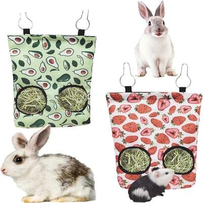 Bunny Feeding Bag Rabbit Guinea Pig Hamster Mole Feeding Straw Bag Small Pet Hay Feeder Food Bag Home Small Animals  Supplies