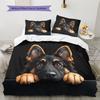 Black German Shepherd Pattern Bedding Home Decoration Birthday Gift (1 * Duvet Cover + 2 * Pillowcase, Without Core)
