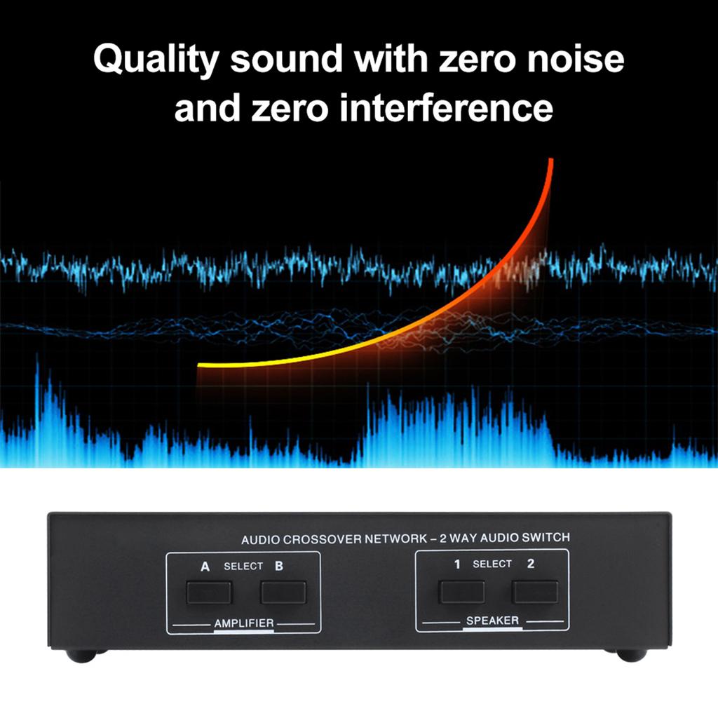 LYNEPAUAIO 2 In 2 Out Speaker Selector Switch Audio Signal Switcher Power Amplifier Audio Receiver Splitter Box