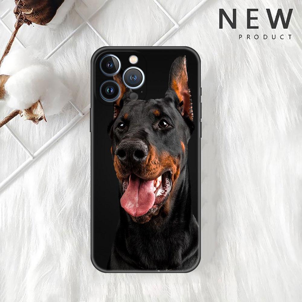 Pouzdro pro Apple iPhone 11 13 12 14 Pro 7 Plus XR X XS Max 6 6S 13Pro SE 2022 silikonový telefon Funda Animal Jezevčík Dobrman Pes