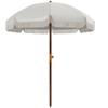 Beach Parasol Round Outdoor Parasol Fringed Parasol UV Protection 40+ with 8 Ribs Light Gray
