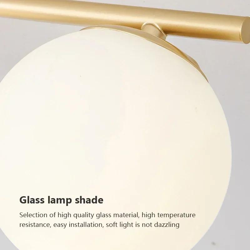 Lampă de perete din sticlă LED, creativă, bilă albă, lampă LED pentru hol, intrare, garderobă, balcon, dormitor, corpuri de iluminat pentru sufragerie