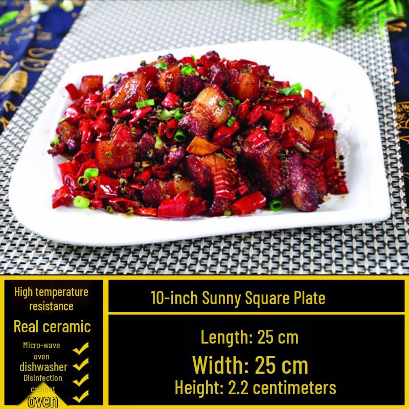 Irregular Square Ceramic Dinner Plate