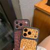 Fashion Leopard Print Leather Texture Phone Case For iPhone 17 16 15 14 13 Pro Max Instant Turn 17 Large Window Shockproof Cover