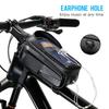 Waterproof Bicycle Phone Mount Bags Front Frame Top Tube Bag with Touchscreen Phone Holder Case Cycle Bike Tool Storage