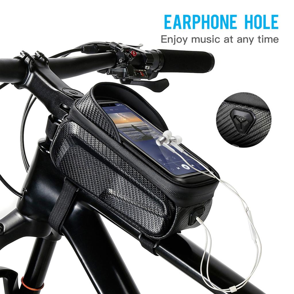 Waterproof Bicycle Phone Mount Bags Front Frame Top Tube Bag with Touchscreen Phone Holder Case Cycle Bike Tool Storage