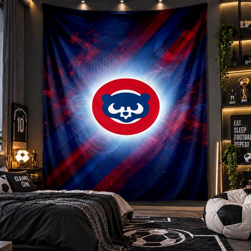Wall Hanging Tapestry Chicago Cubs Print Cloth for Living Room Bedroom Home Decor
