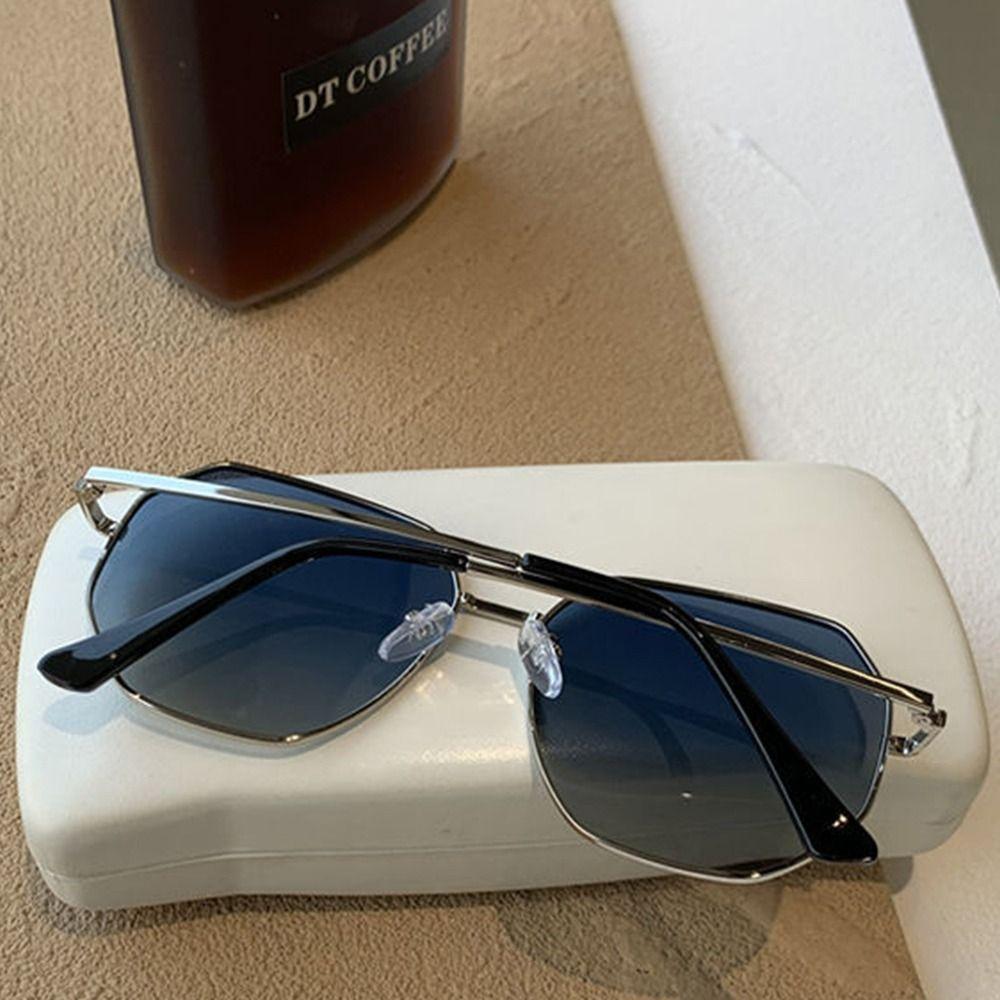 Fashion UV400 Protection Hexagon Sunglasses Metal Frame Polygon Shades Sun Glasses for Women & Men
