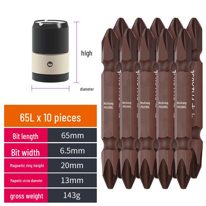 Magnetic Phillips Electric Screwdriver Bit Set with Extended Heads