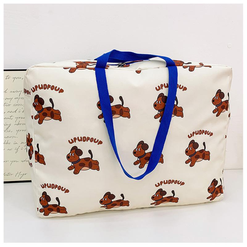 

Cartoon Puppy Patterns Storage Bag Portable Large Capacity Storage Bags with Handle Cute Organizer Bags Quilt Storage Bags