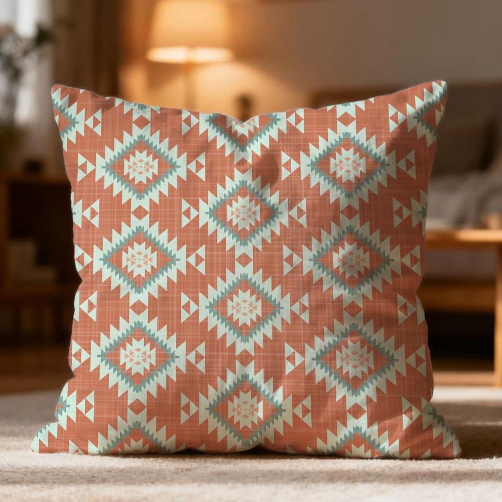 Fashion N-NNative Fabric Pattern Cushion Cover Soft Washable Pillow Case Multi-Scene for Couch Bed Travel Office Use