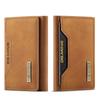 Tri-fold card bag, card cover, high-end retro PU card bag, leather case, multi-functional magnetic card bag