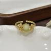 Mittelalterlicher Vintage Leichter Luxus Emaille Exquisite Blüte Öffnungsring Retro Nische High-End Ring