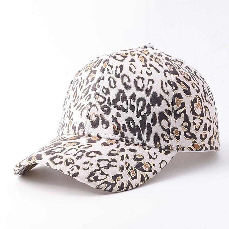 Autumn bronzing leopard print baseball cap European and American fashion curved brim sunshade cap