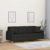 VidaXL 3-seater Sofa with Decorative Pillows Black 180 Cm Fabric 3200921
