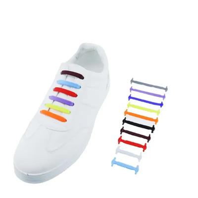Moda 16 piezas/lote Cordones de silicona sin atar 12 colores Elástico Creativo Perezoso Caucho de silicona Niño Adulto Zapatillas Cordón rápido para zapatos