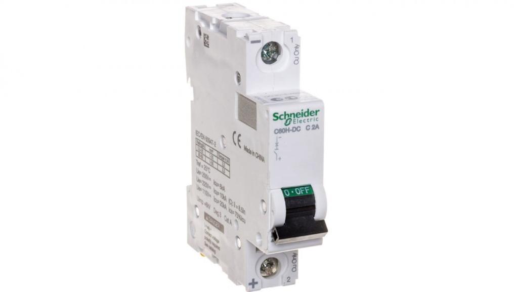 Circuit Breaker 1P C 2A 10Ka Dc C60H-Dc Acti9 A9N61502