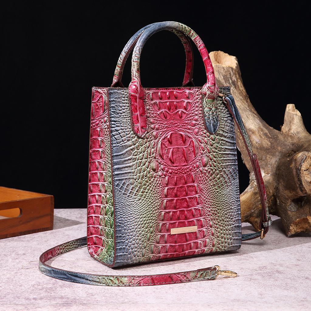 New Fashionable Alligator pattern Shoulder Bag High quality Retro Handbag All match Women's Multifunctional Small Square Bag