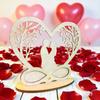 Heart,shaped Wooden Hollowed,out Couple Display Stand, Eternal Love Tabletop Decoration, Gift For Valentine's Day