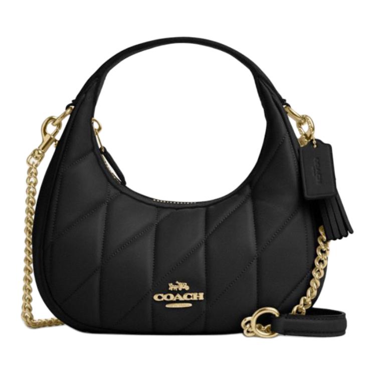 

Coach Carmen 20 Metal Logo Diamond Pattern Lambskin Chain Shoulder Handbag Small Women handbags Black CY710-IMBLK Basic Set (Bag+Dust Bag)