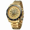 New Luxury Black Gold Automatic Mechanical Watch For Men Full Steel Skeleton Wristwatch Clock Big Dial Relogio Masculino