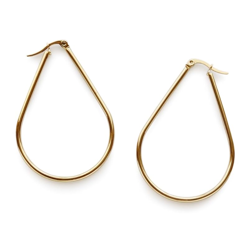 

[Jewel Box] JewelVOX earrings ladies hoop earrings catchless gold silver surgical stainless steel Compatible with metal allergies adult Fashionable