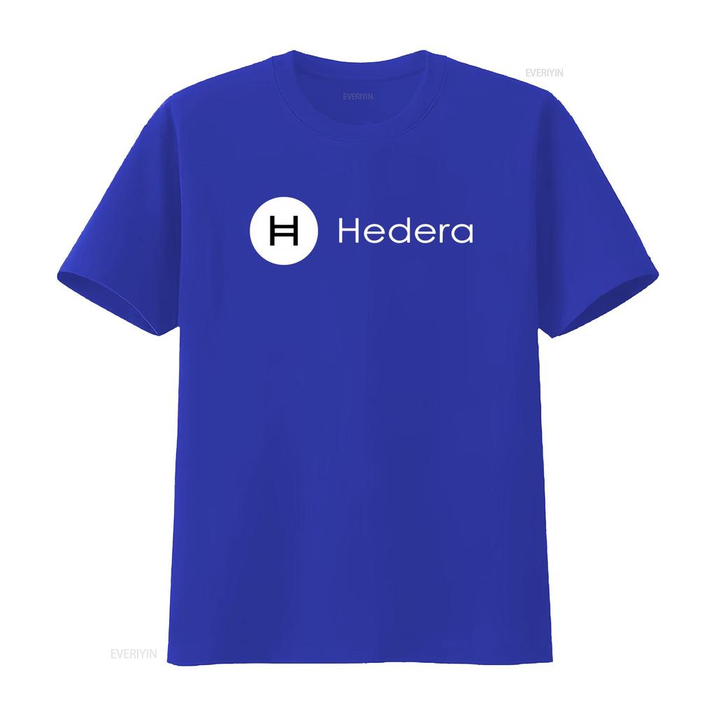 T-shirt con Logo Hedera Hashgraph a Tema Moneta per Fan HBAR vintage Lavata Traspirante Casual uomo Unisex abbigliamento designer grafica