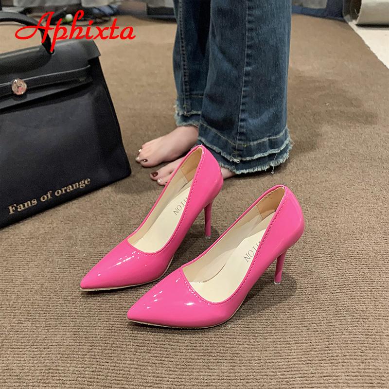 Aphixta 2024 Fluorescent Green Multi-coloured 10cm Super High Stiletto Heels Pumps Women Shoes Pointed Toe Party Big Size 49 50