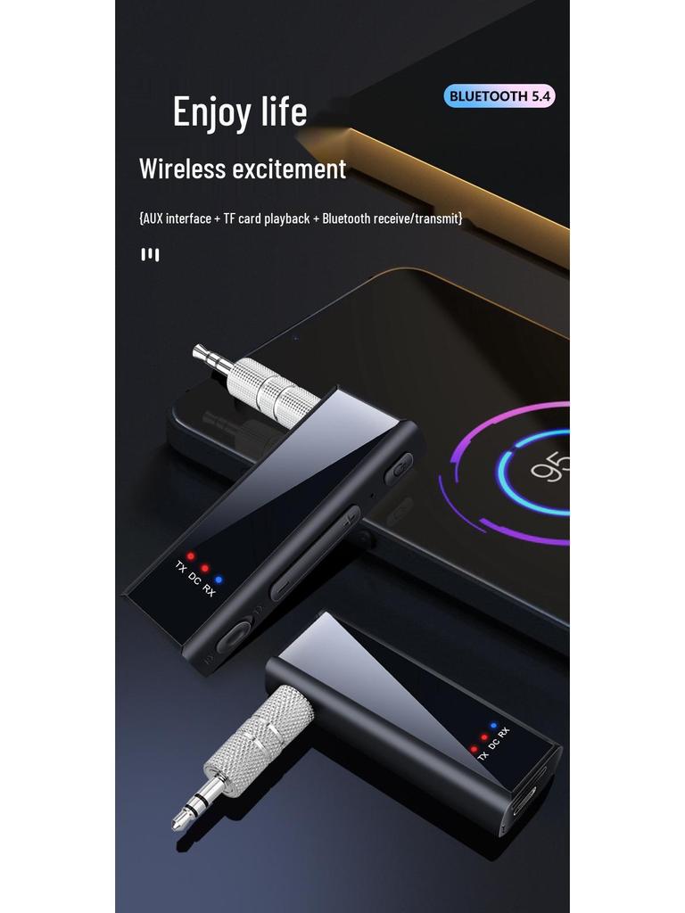 3.5mm Bluetooth 5.4 Dual Audio Receiver & Transmitter with AUX & Card Slot